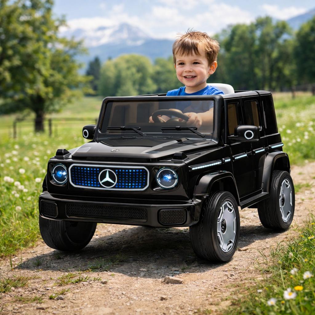 Elektrische Kinderauto 12V–Mercedes-Benz G-Klasse EQG |Zwart