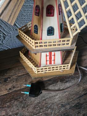 Decoratieve vintage Windmolen met verlichting en muziekdoos