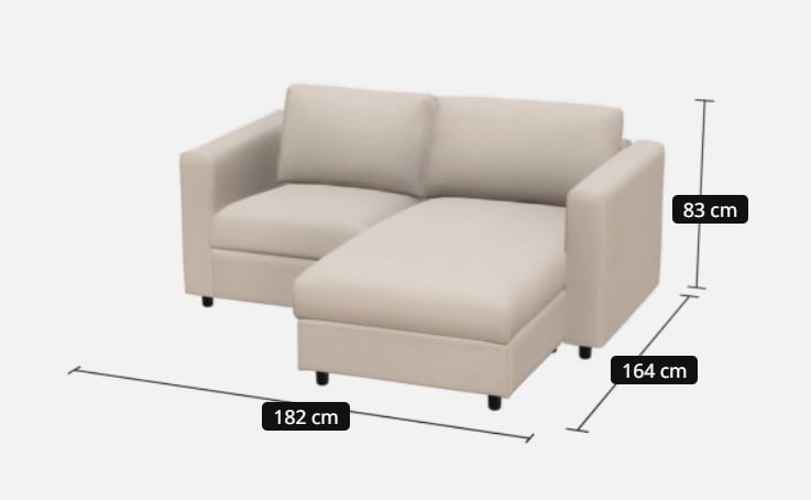 IKEA korte hoekbank met opbergruimte - ideaal voor kleine woning