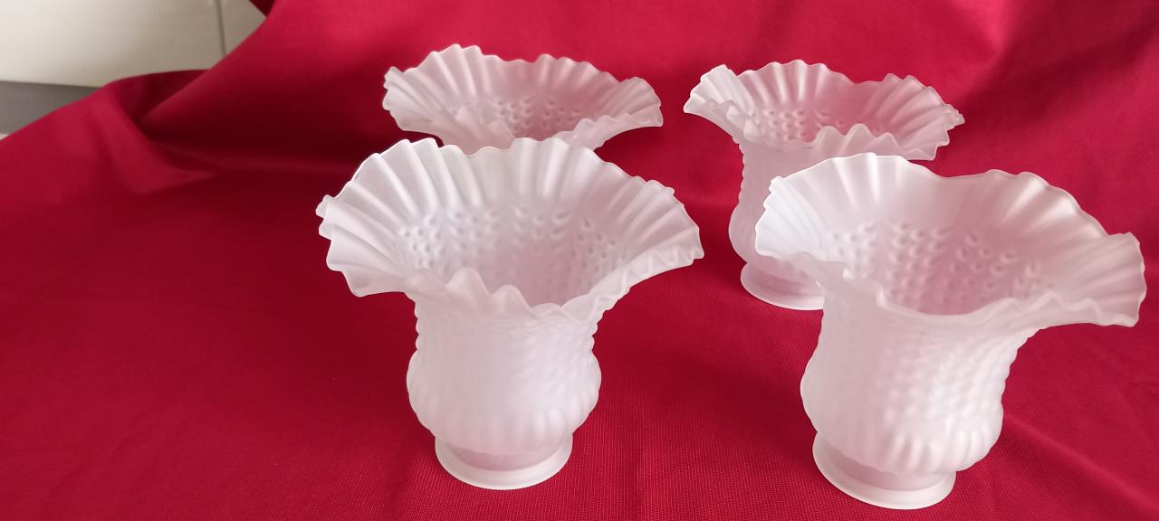 4 lampenkapjes, glas