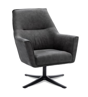DRAAIFAUTEUIL IN LEDER