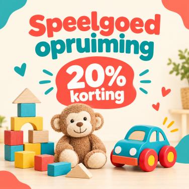 Speelgoed gaat uit assortiment – 20% korting 🎁