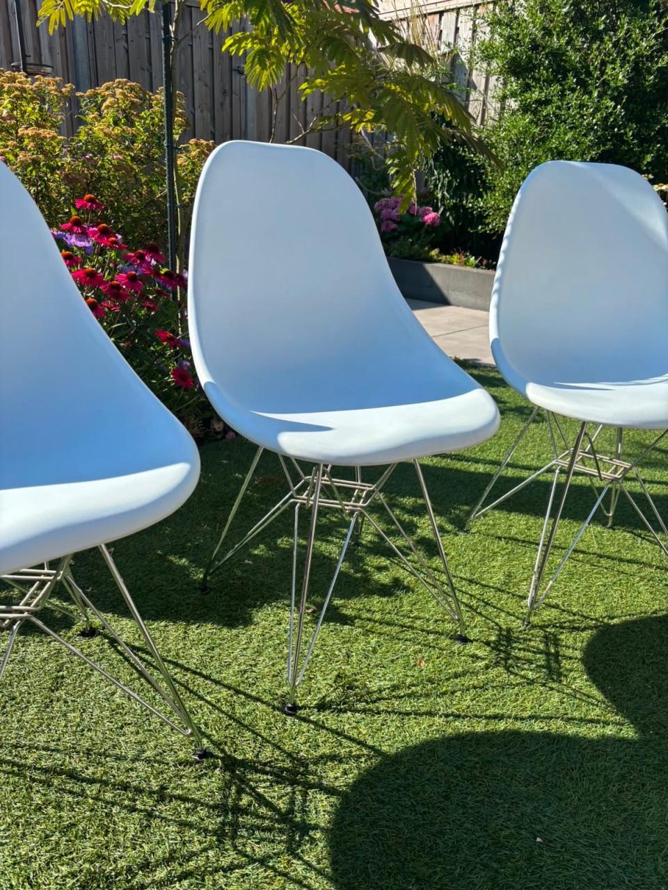 4 witte eetkamer stoelen