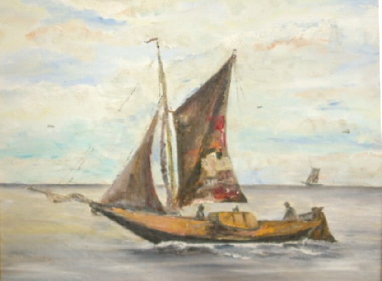 Water en wind  schilderijen olie verf  Jac Caljouw  Arnemuiden