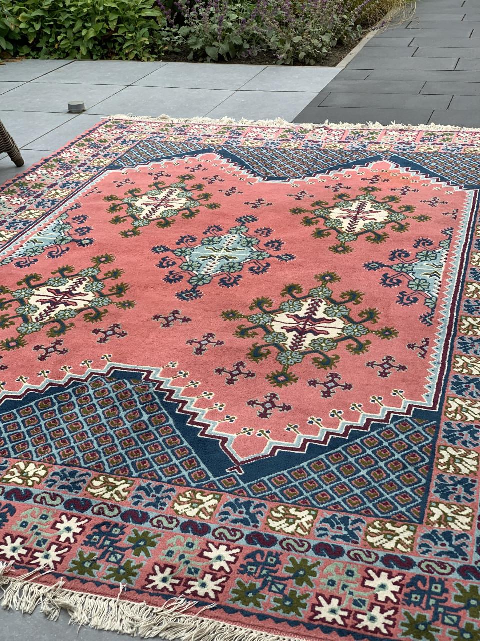 💐Prachtig Sfeervol Kleurrijk Handgeknoopt Vintage Vloerkleed💐