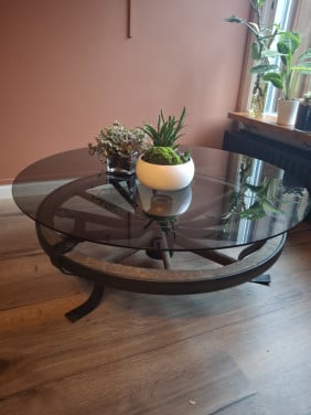 Mooie glazen salontafel