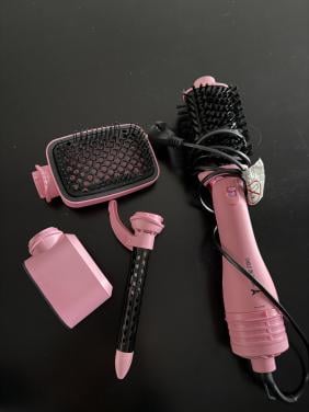 Föhn borstel krultang Emily in paris roze met zwart
