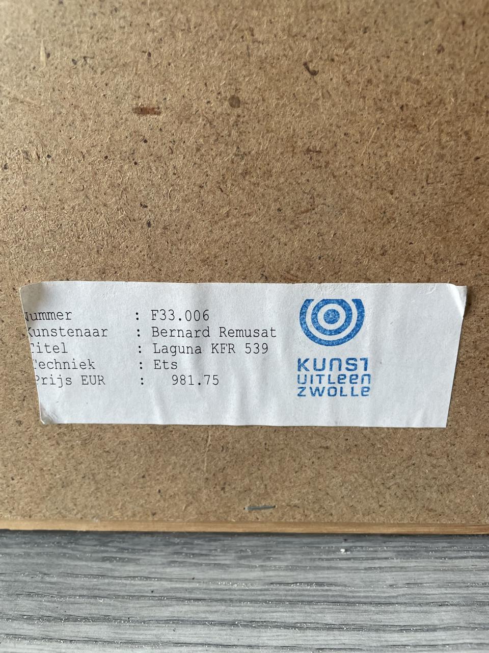 Gesigneerd kunstwerk ets ingelijst van Bernard Remusat