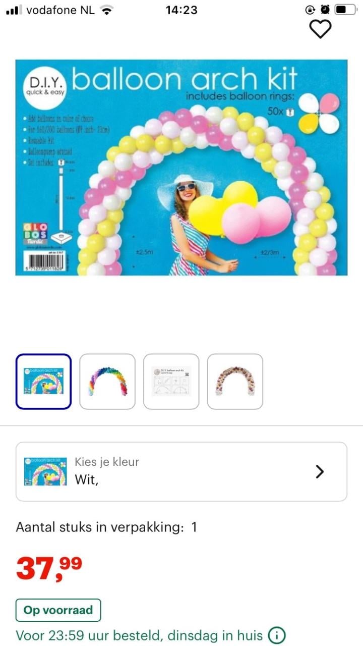 Balonnenboog zo goed als nieuw