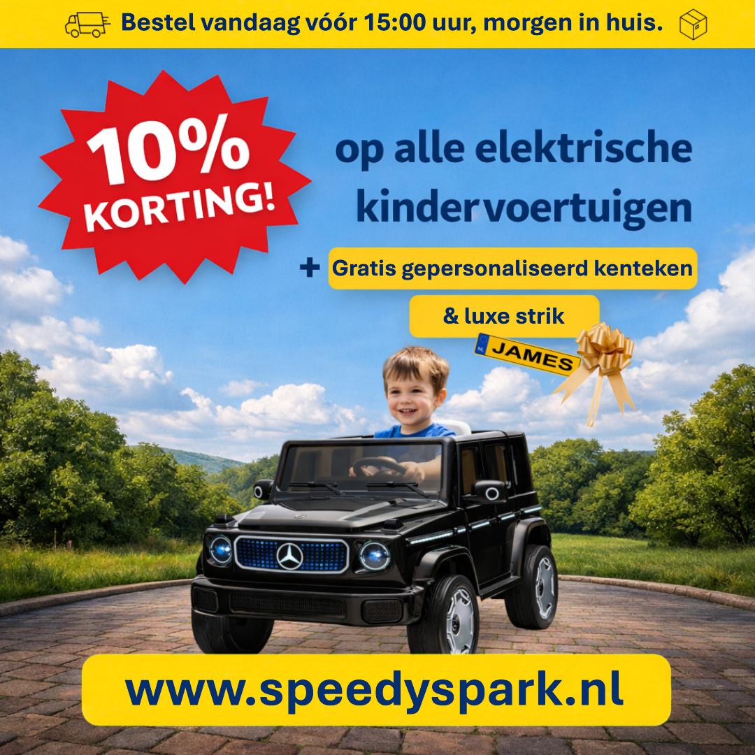 Elektrische Kinderauto 12V–Mercedes-Benz G-Klasse EQG |Zwart