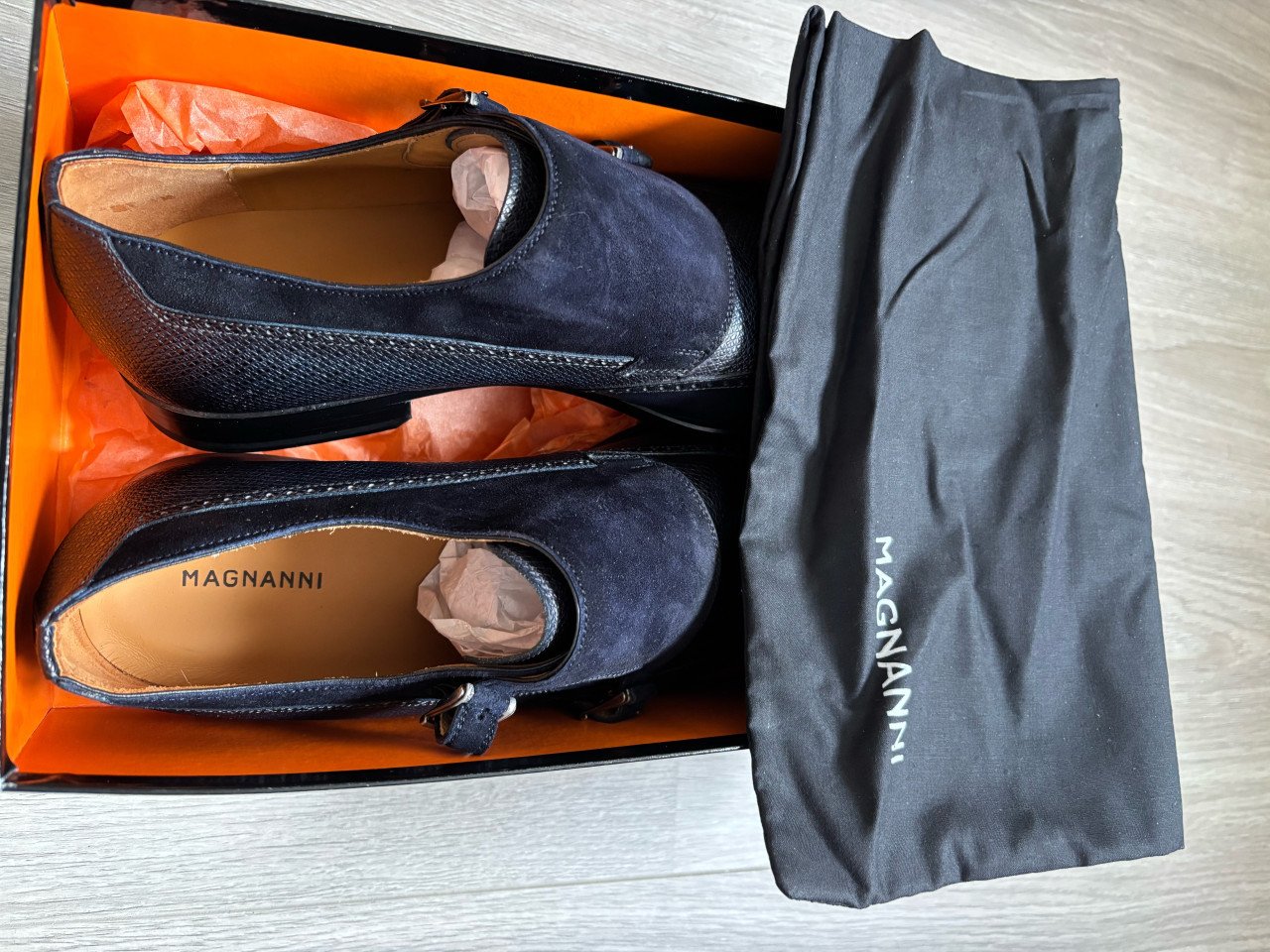 Magnanni Navy Blauw Dubbele Gesp - Maat 45 Nieuw in doos