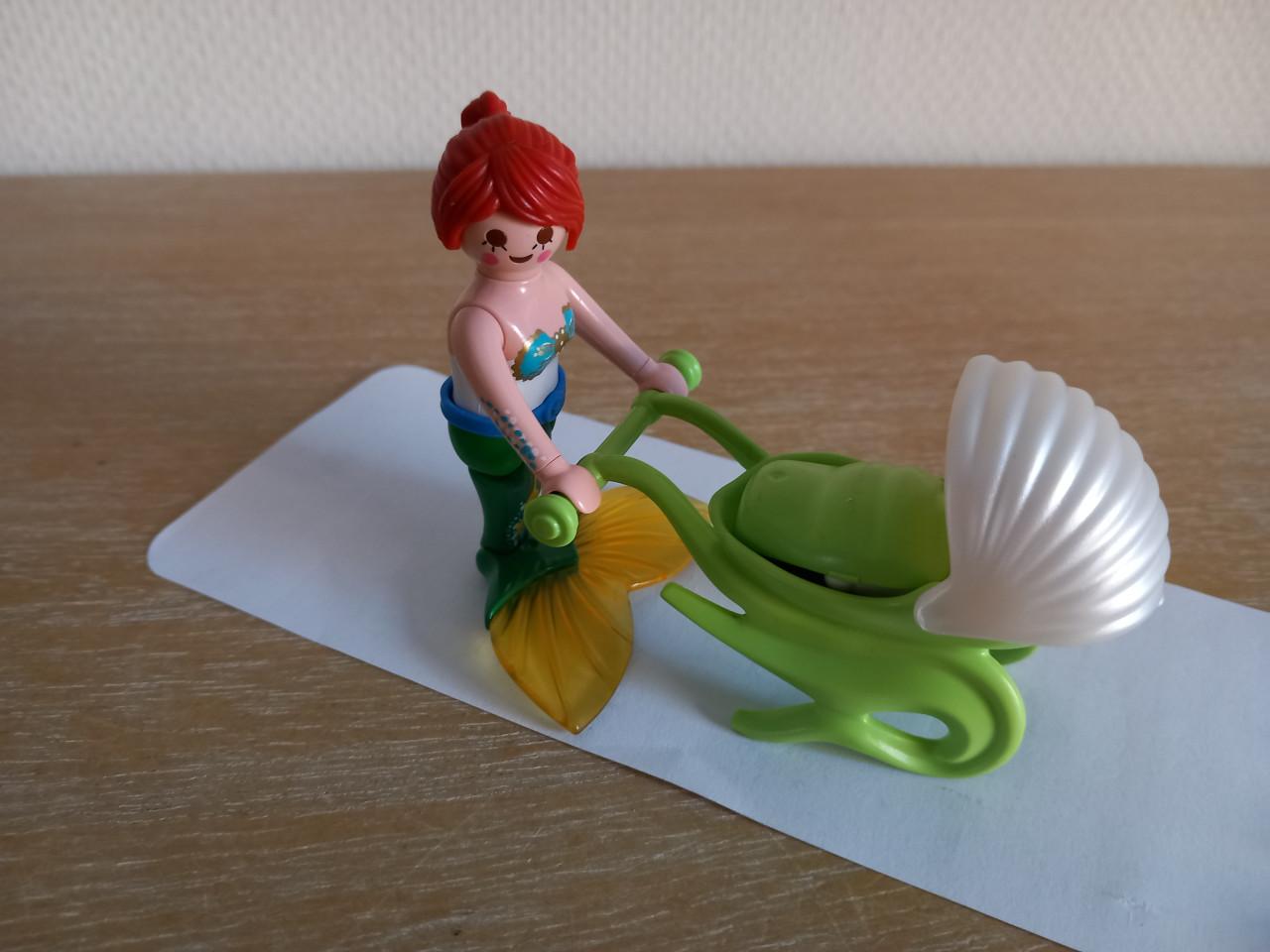 Playmobil zeemeermin met baby in wagen