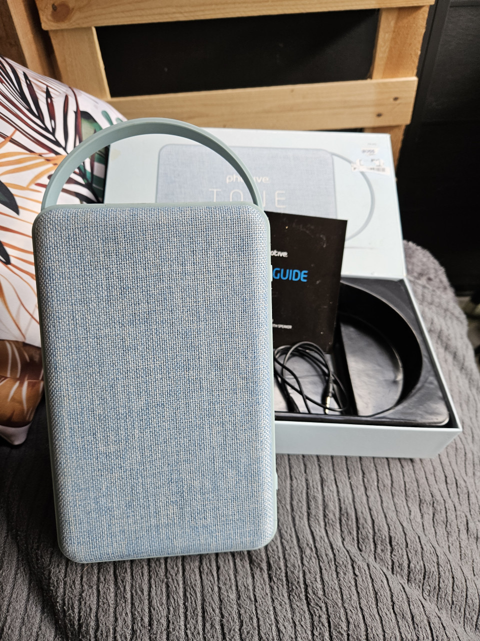 Leuke werkende draagbare licht blauwe bluetooth speaker