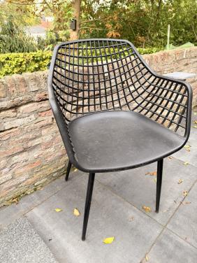Tuinstoelen webbing nog zwart 6 stuks
