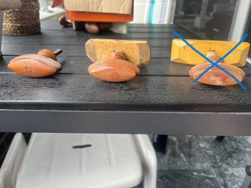 Houten ovale deurkruk