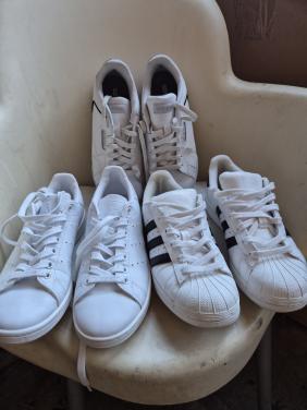3 paar adidas schoenen wit