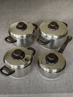 Pannenset, 4 delig, RVS