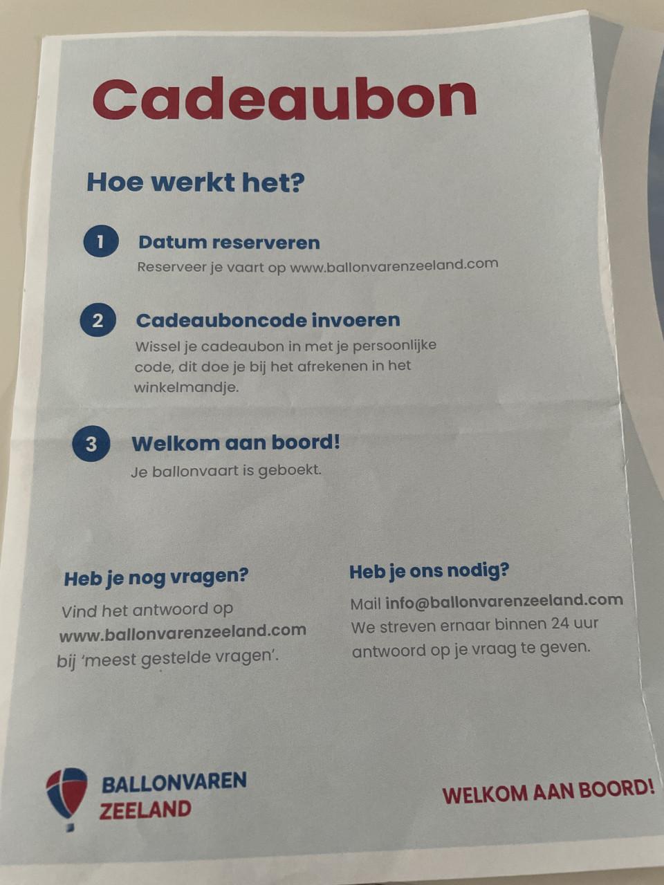 Ballonvaart voor 2 personen