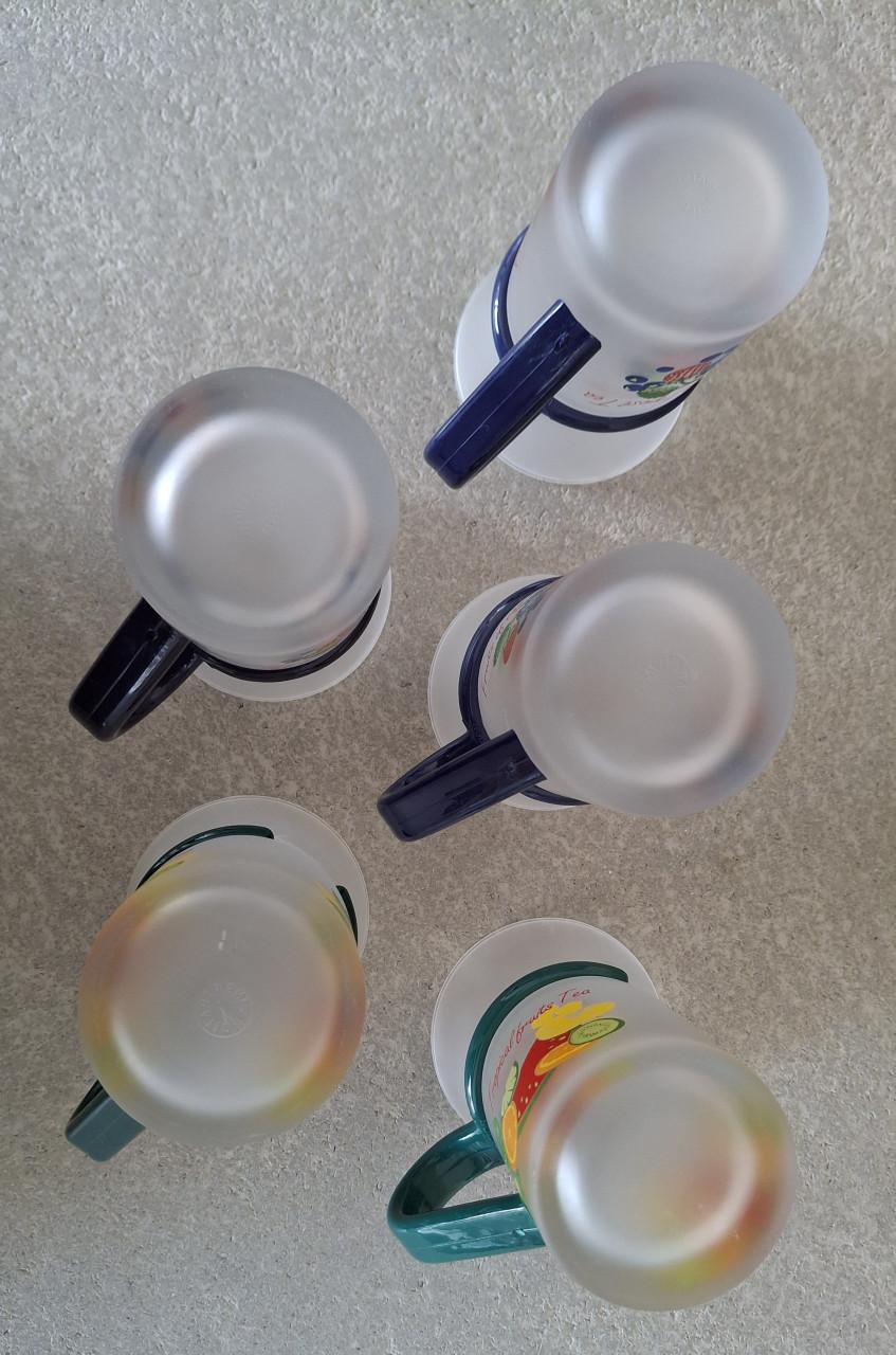 Vintage Theeglazen: Fruit, 5 stuks