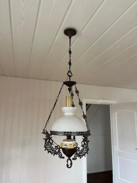Ouderwetse petroliumlamp (nu wel met fitting)
