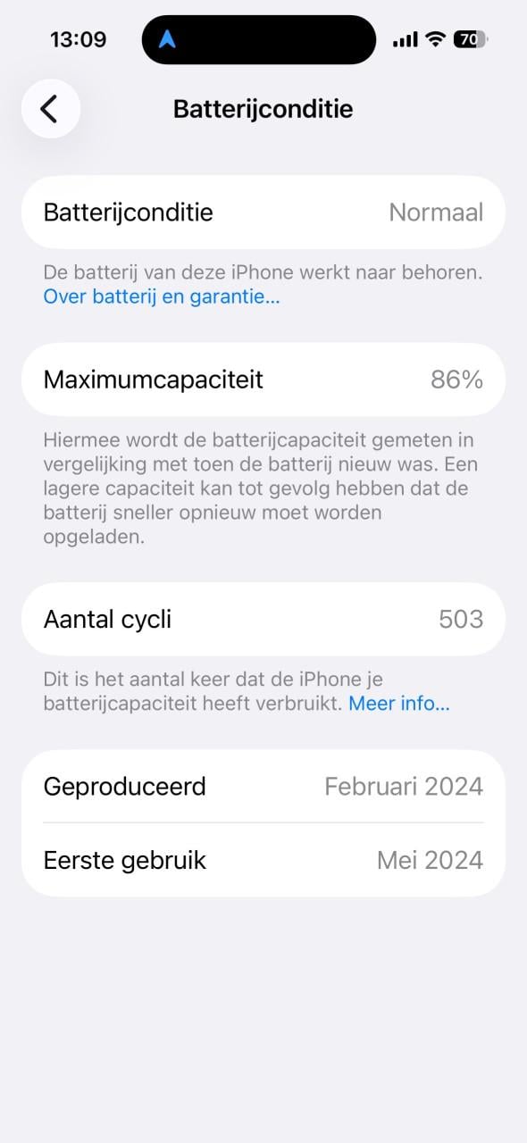 IPhone15 128gb zwart, batterijcapaciteit 🔋86%