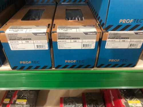 Proftec rvs spaanplaatschroeven pz drive 50 % korting