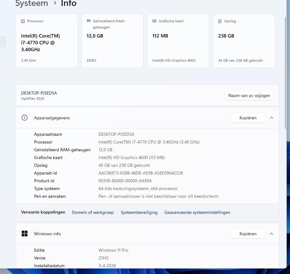 DELL Optiplex 3020 SFF/ Intel Core i7-4770, 3,4 GHz/ !2Gb Ram