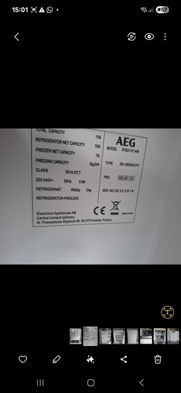 AEG  koelkast met vriesvak