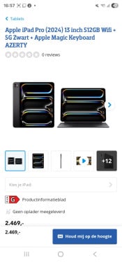Nieuwe Apple Ipad Pro 2024 13 inch 512gb wifi 5g zwart