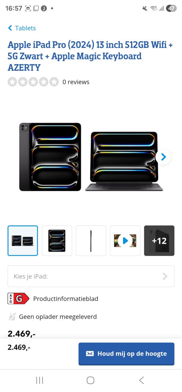 Nieuwe Apple Ipad Pro 2024 13 inch 512gb wifi 5g zwart