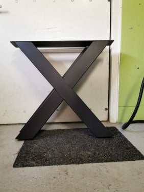 Onderstel voor eettafel - X-poten - zwart staal