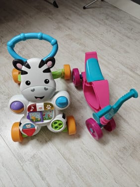 Loopkarretje en loopfietsje