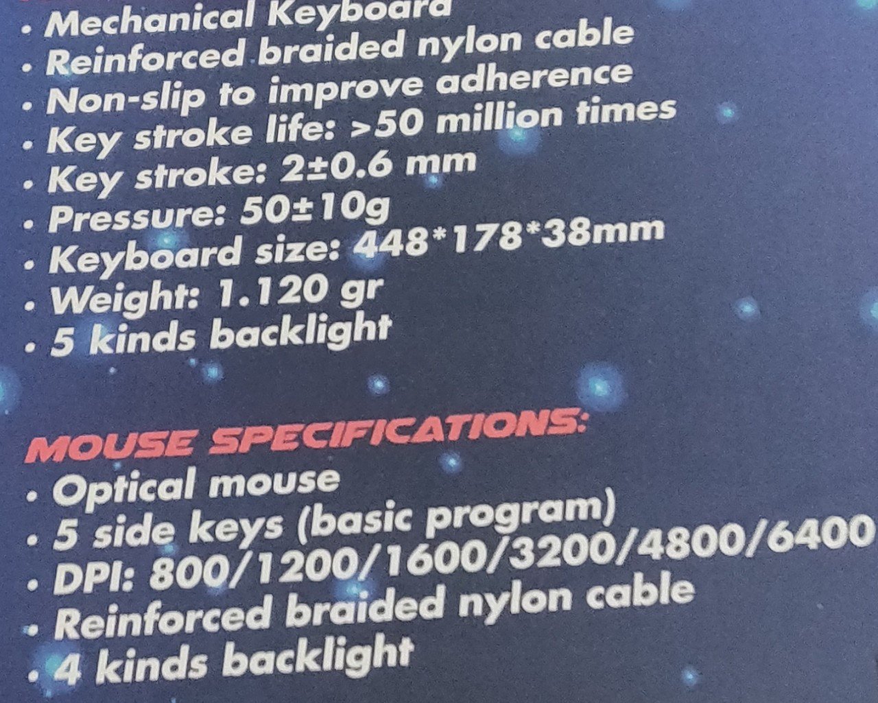 Gaming Toetsenbord en Muis Set- nieuw