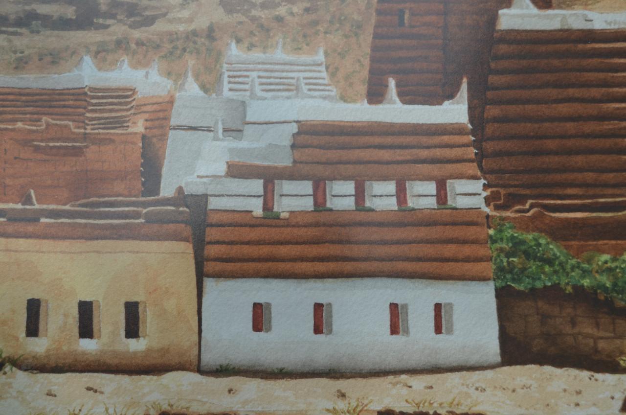 Aqua 'Huizen bij Riyaad' Saudi Arabië W. D. Durham