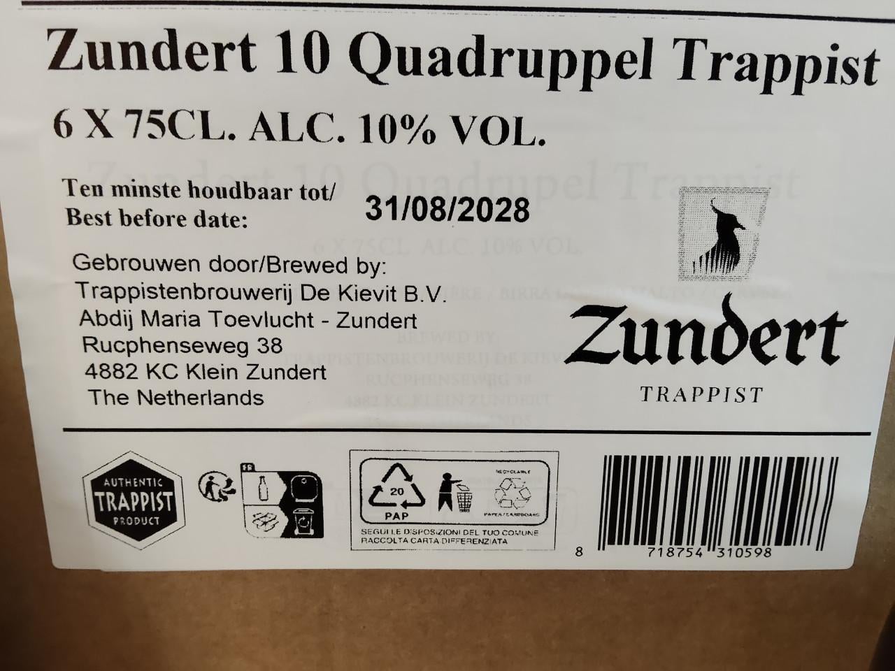 Doos Zundert 10 Quadrupel limited edition trappisten speciaalbier
