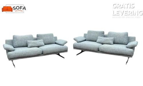 Montel 2x 2.5-zits Grijze Stoffen Bankenset-Gratis Levering NL