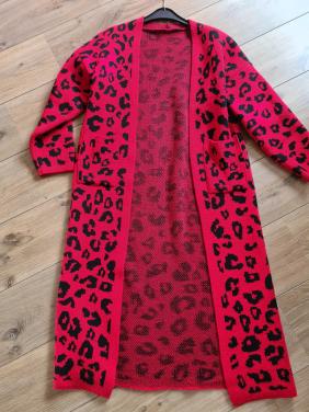 Rood met zwart maxi vest Mt L