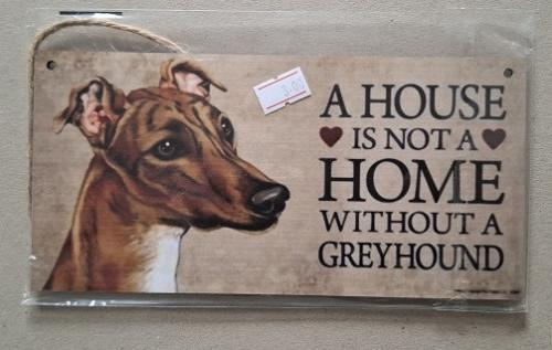 Greyhound Houten decoratiebord