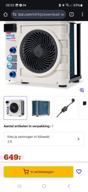 Zwembad verwaming kachel