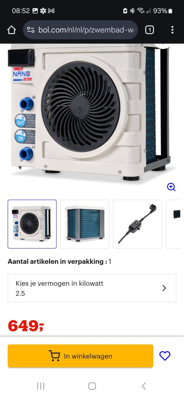 Zwembad verwaming kachel