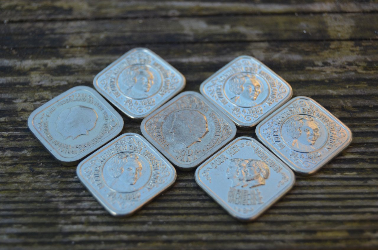 7 Herdenkingsstuivers, 4 verschillende
