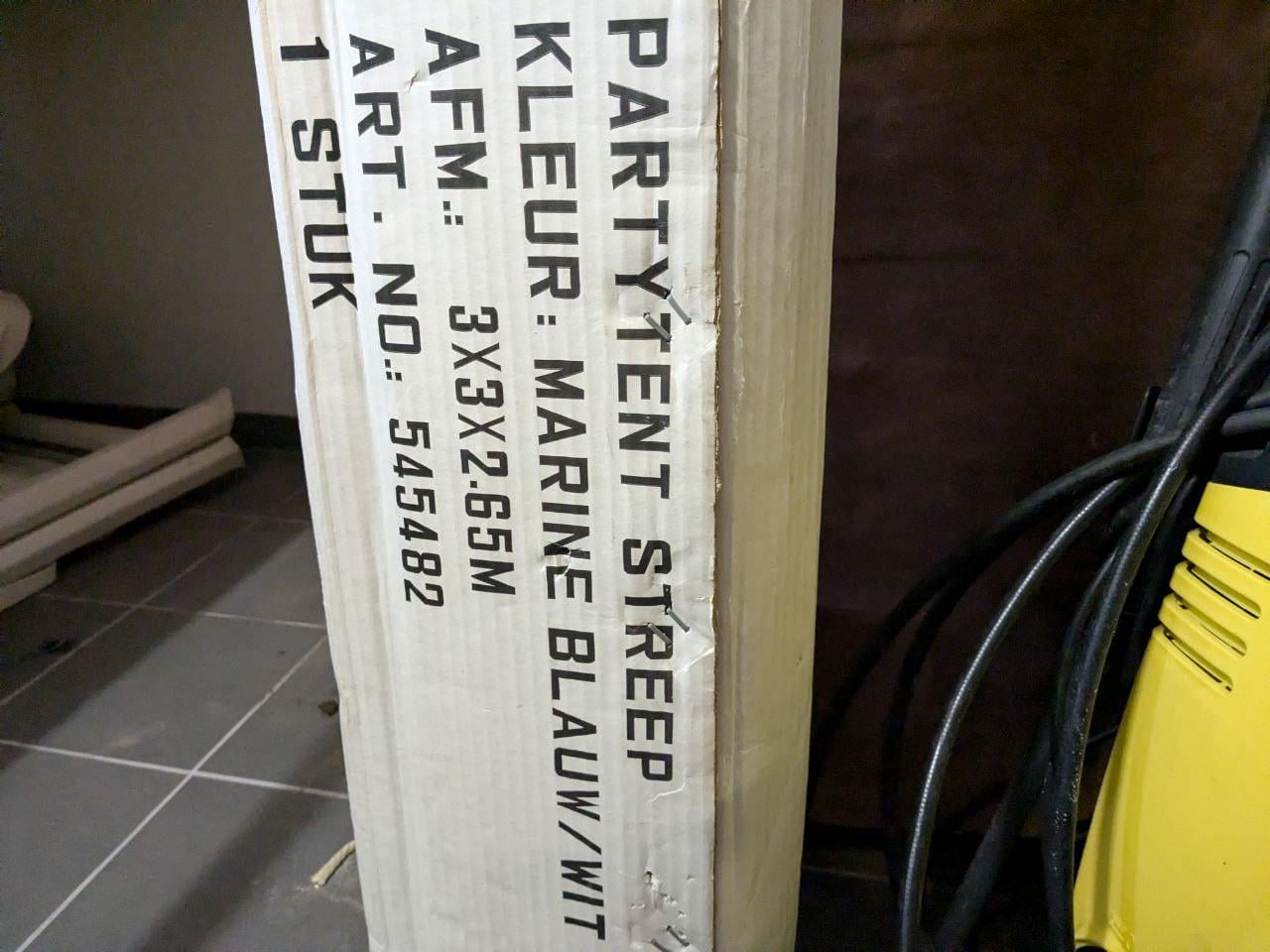 Grote party tent blauw wit gestreept