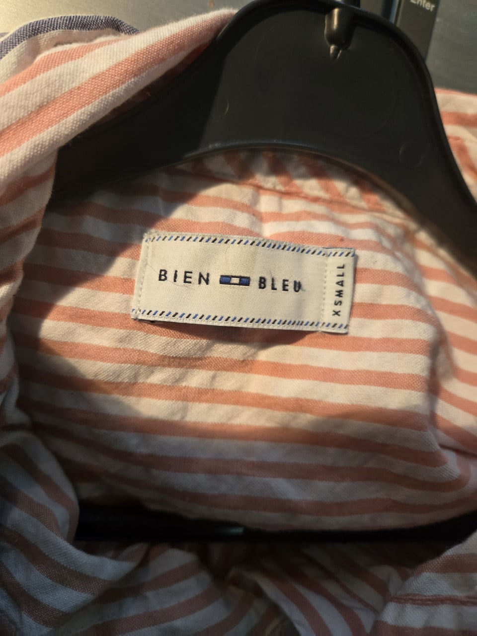 Set van 2 Blouses Bien Bleu Maat Xsmall Blauw-wit en oranje-wit gestreept.