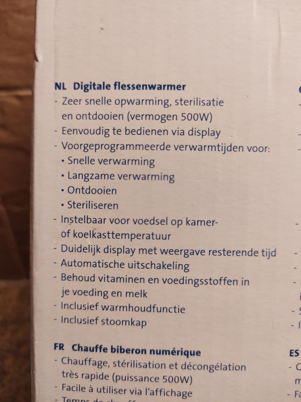 Prima werkende Flessenwarmer. Digitaal. Merk: Alecto.