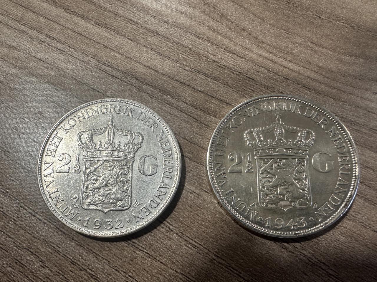 2x rijksdaalder Wilhelmina (1932 en 1943)