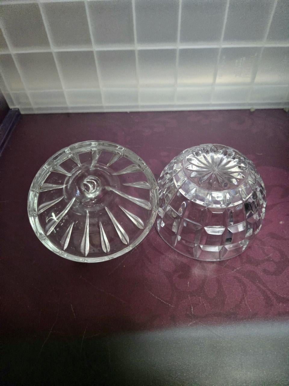 Vintage Rattenberg Bleikristal kristallen snuisterijenschaaltje peer.