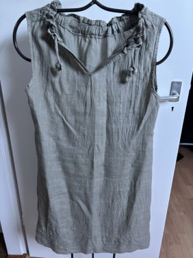 Linnen jurk,zacht groen.one size