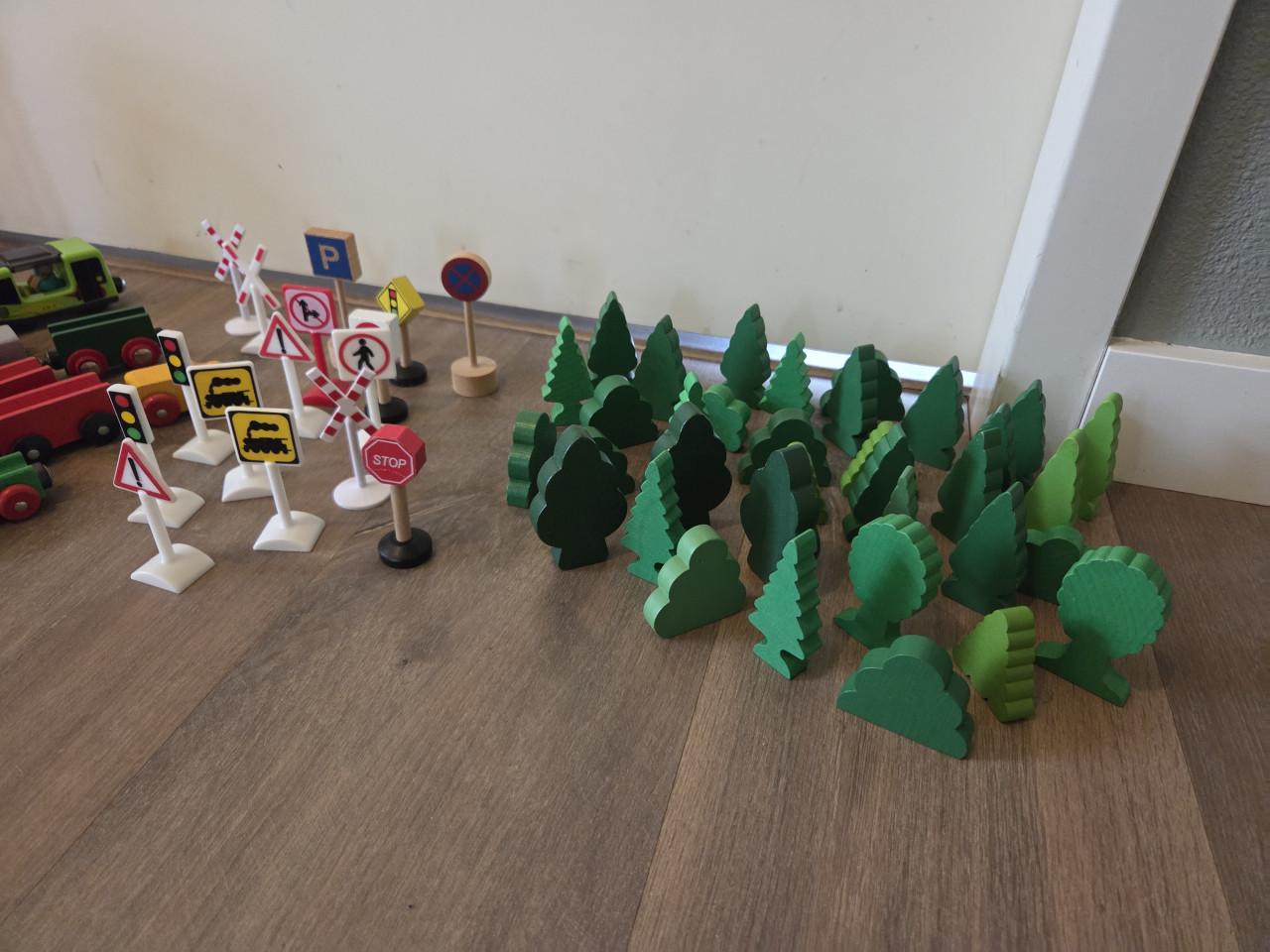 Houten trein accessoires