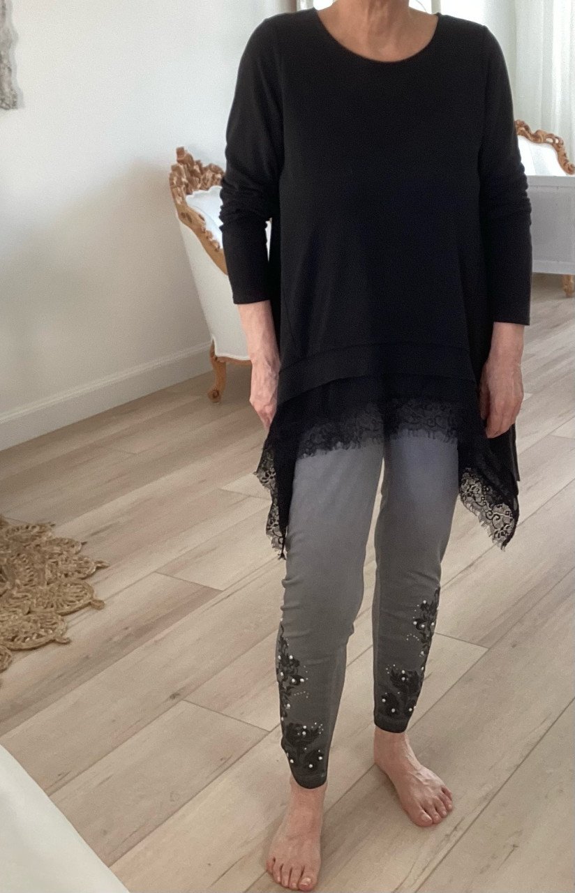 Nieuwe legging met steentjes en  pareltjes heine maat xl