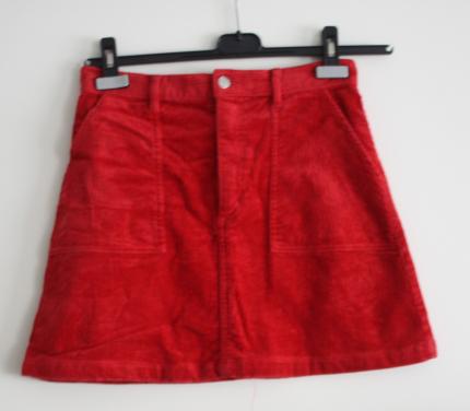Rode rib rok maat 38
